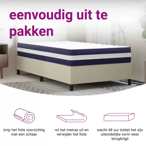 közepes keménységű zsebrugós matrac 80 x 200 cm