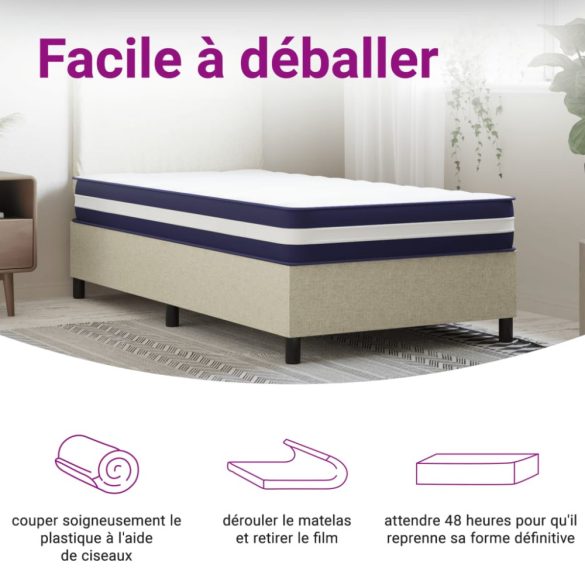 közepes keménységű egyszemélyes zsebrugós matrac 90 x 190 cm