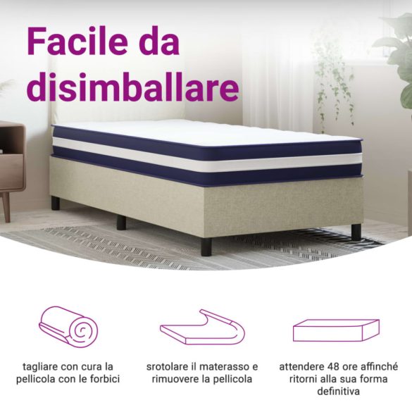 közepes keménységű egyszemélyes zsebrugós matrac 90 x 190 cm