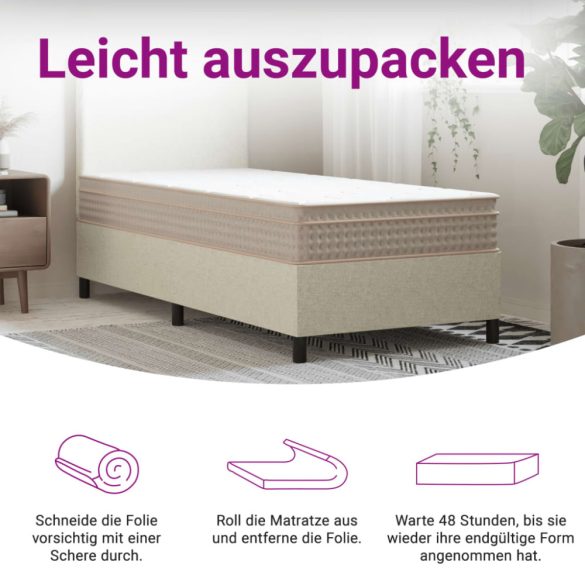 közepes zsebrugós matrac 70 x 200 cm