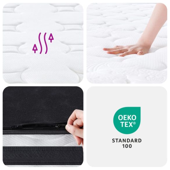 közepes egyszemélyes Bonnell rugós matrac 90 x 190 cm