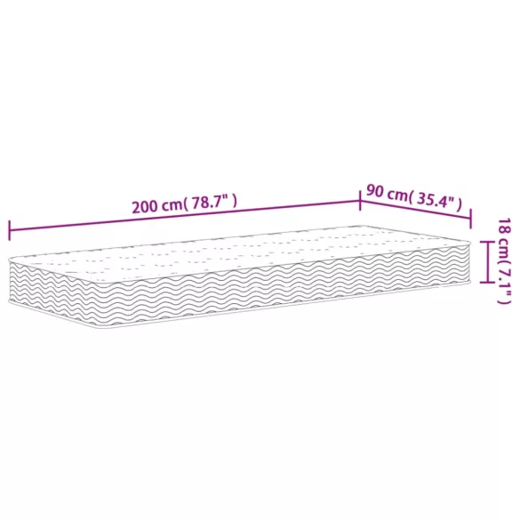 közepes Bonnell rugós matrac 90x200 cm