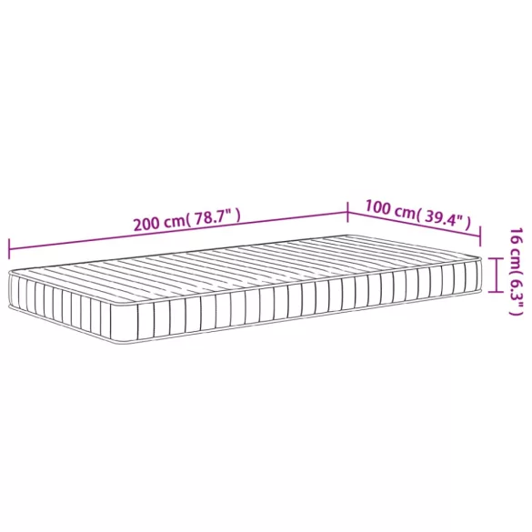 közepesen puha habmatrac 100x200 cm