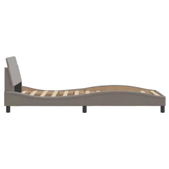 tópszínű szövet ágykeret fejtámlával Dover 80 x 200 cm