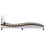 fehér és fekete műbőr ágykeret Dover 90x190 cm