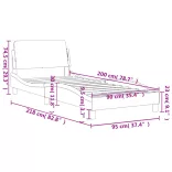 tópszínű szövet ágykeret fejtámlával Dover 90x200 cm