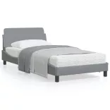 világosszürke szövet ágykeret Dover 100x200 cm