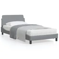 világosszürke szövet ágykeret Dover 100x200 cm