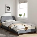 világosszürke szövet ágykeret Dover 100x200 cm