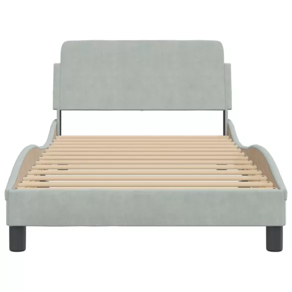 világosszürke bársony ágykeret Dover 100x200 cm