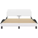 fehér és fekete műbőr ágykeret Dover 120 x 200 cm