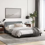 világosszürke szövet ágykeret Dover 140 x 190 cm