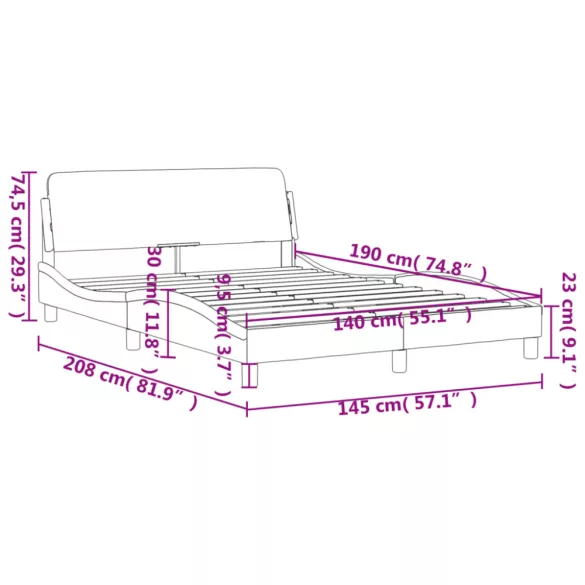 fekete bársony ágykeret Dover 140 x 190 cm