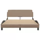 cappuccino színű műbőr ágykeret Dover 140x190 cm