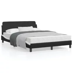fekete és fehér műbőr ágykeret Dover 140x190 cm