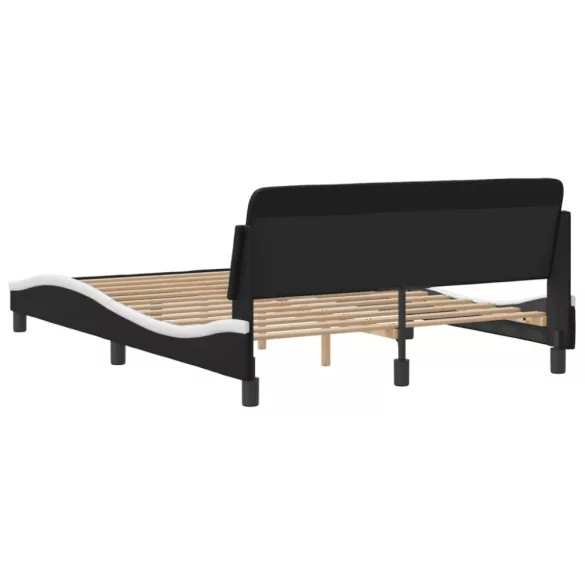 fekete és fehér műbőr ágykeret Dover 140x190 cm