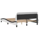 fehér és fekete műbőr ágykeret Dover 140 x 190 cm