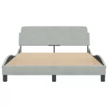 világosszürke bársony ágykeret Dover 140x200 cm