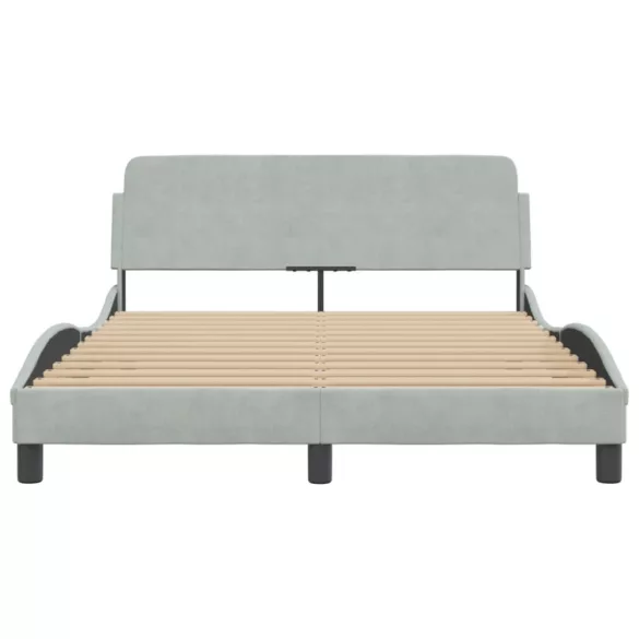 világosszürke bársony ágykeret Dover 140x200 cm