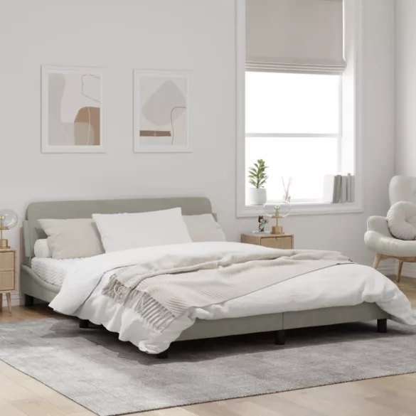 világosszürke bársony ágykeret Dover 160 x 200 cm