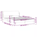 világosszürke bársony ágykeret Dover 160 x 200 cm