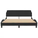 fekete bársony ágykeret Dover 160 x 200 cm