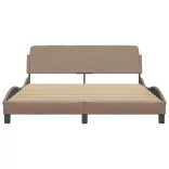 cappuccino színű műbőr ágykeret Dover 160x200 cm