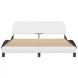 fehér és fekete műbőr ágykeret Dover 160 x 200 cm