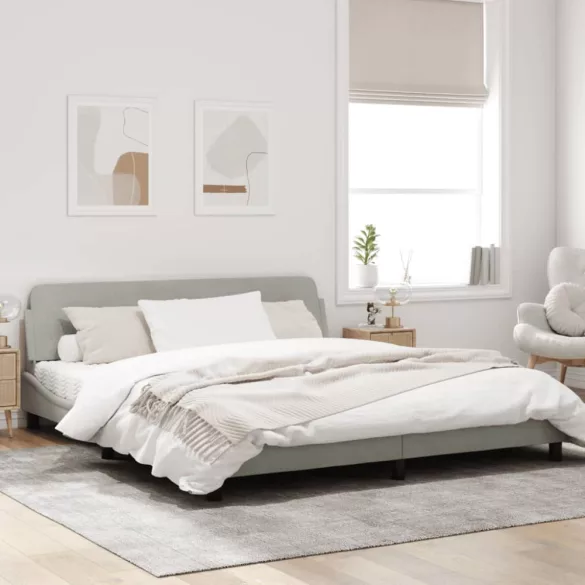 világosszürke bársony ágykeret Dover 180 x 200 cm