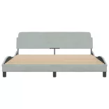 világosszürke bársony ágykeret Dover 180 x 200 cm