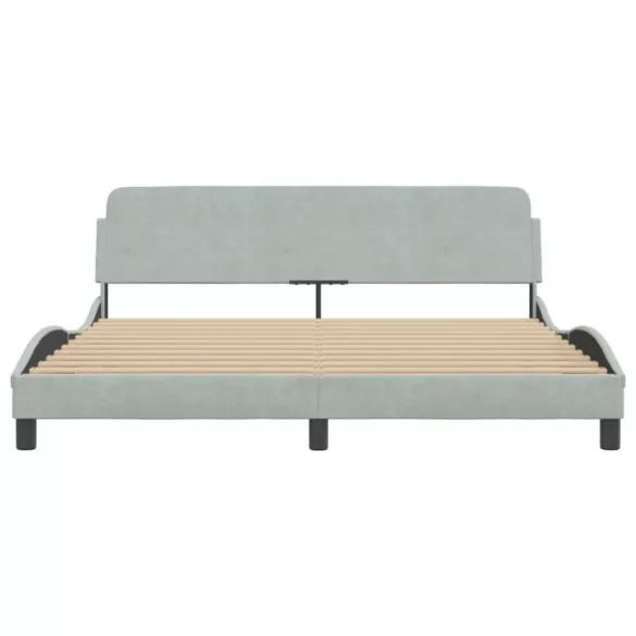 világosszürke bársony ágykeret Dover 180 x 200 cm