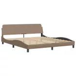 cappuccino színű műbőr ágykeret Dover 180x200 cm
