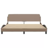 cappuccino színű műbőr ágykeret Dover 180x200 cm