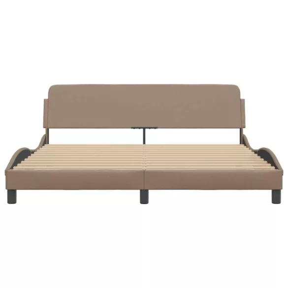 cappuccino színű műbőr ágykeret Dover 180x200 cm