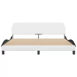 fehér és fekete műbőr ágykeret Dover 180x200 cm