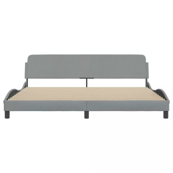 világosszürke szövet ágykeret Dover 200 x 200 cm