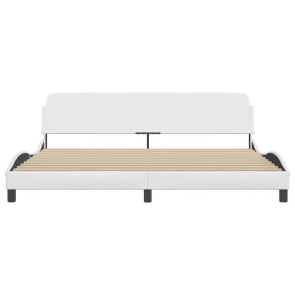 fehér műbőr ágykeret Dover 200x200 cm