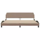 cappuccino színű műbőr ágykeret Dover 200x200 cm