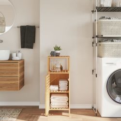 bambusz fürdőszobaszekrény polccal 36 x 33 x 87 cm