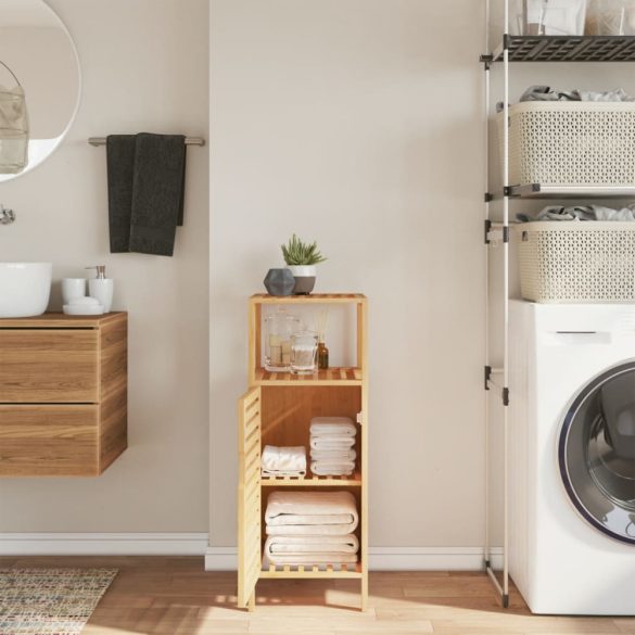 bambusz fürdőszobaszekrény polccal 36 x 33 x 87 cm