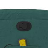 sötétzöld szövet dönthető masszázsfotel