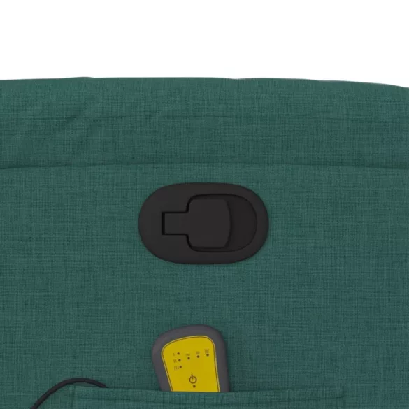 sötétzöld szövet dönthető masszázsfotel