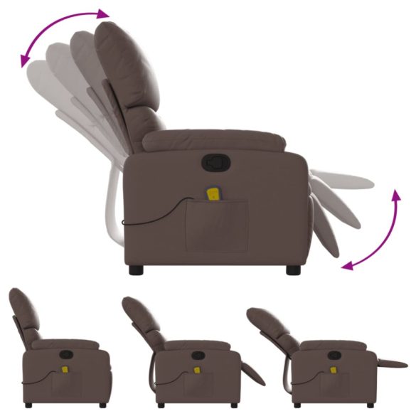 barna műbőr dönthető masszázsfotel