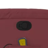 bordó műbőr dönthető masszázsfotel