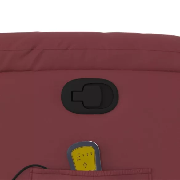 bordó műbőr dönthető masszázsfotel