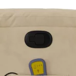 krémszínű mikroszálas szövet dönthető masszázsfotel