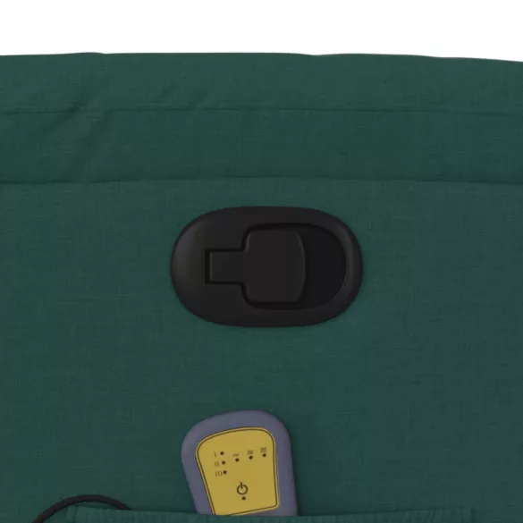 sötétzöld szövet dönthető masszázsfotel