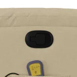 krémszínű szövet dönthető masszázsfotel