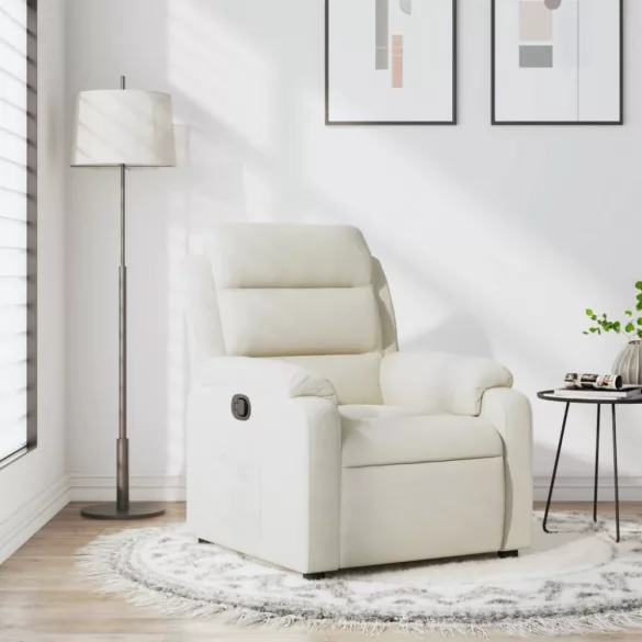 krémszínű bársony dönthető fotel