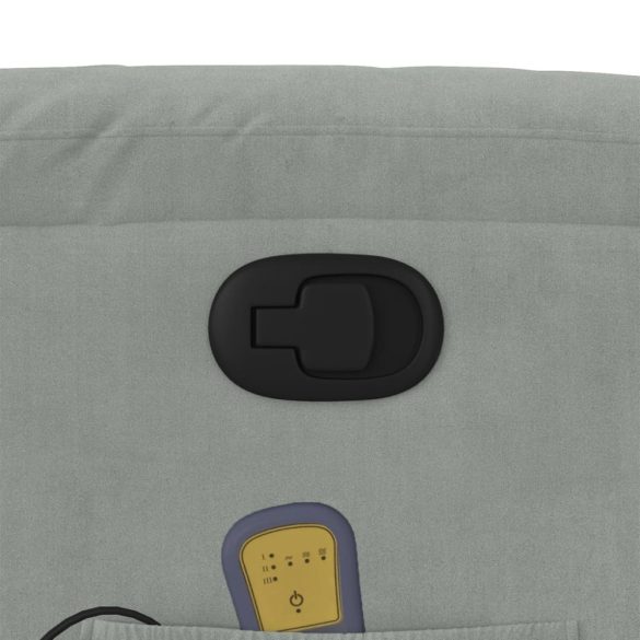 világosszürke bársony dönthető masszázsfotel